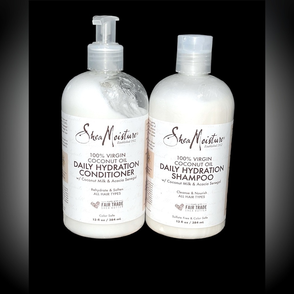 Lot of 2 Shea Moisture Daily Hydration Shampoo& conditioner Coconut Milk 13oz